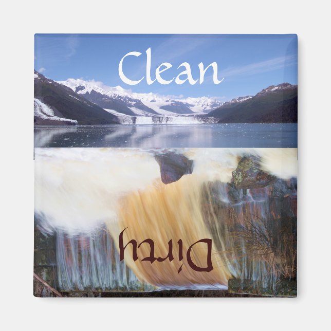 Íman Magneta de lavadora de cascata suja e divertida (Frente)