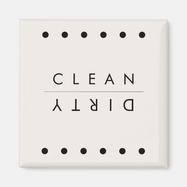 Íman Magneta de lavadora de louça em preto e branco (Frente)