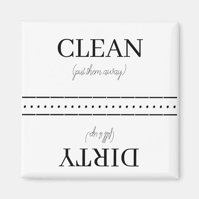 Íman Magneta de lavadora de louça limpa/suja (Frente)