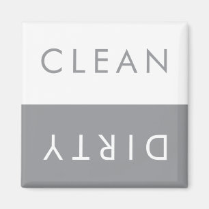 Íman Magneta de lavadora suja limpa em Cinzas e branco