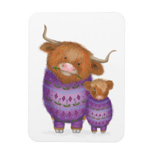 Íman Magneta de mãe e bebê das Highland