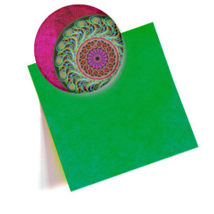 Íman Magneta de Mandala Rosa e Verde
