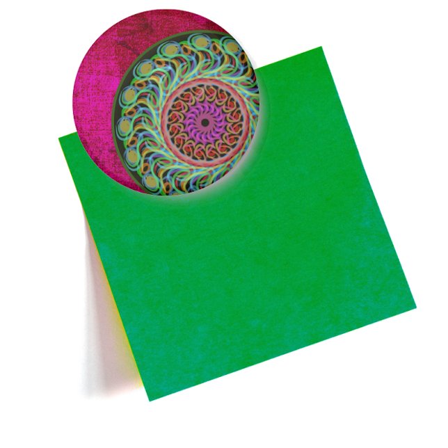 Íman Magneta de Mandala Rosa e Verde (Criador carregado)