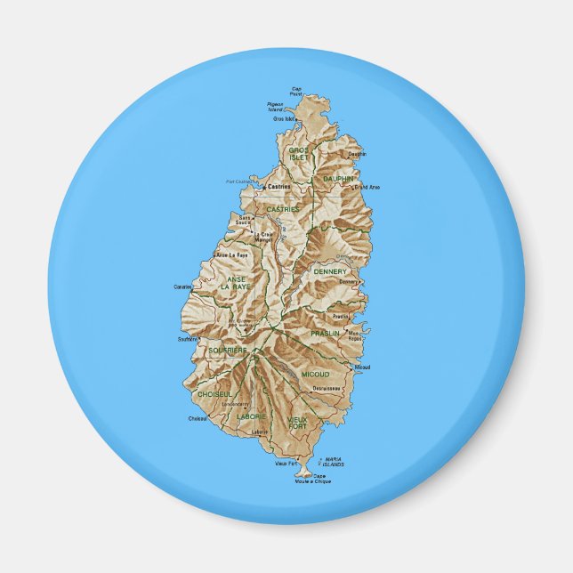 Íman Magneta de Mapa da Lúcia do santo (Frente)