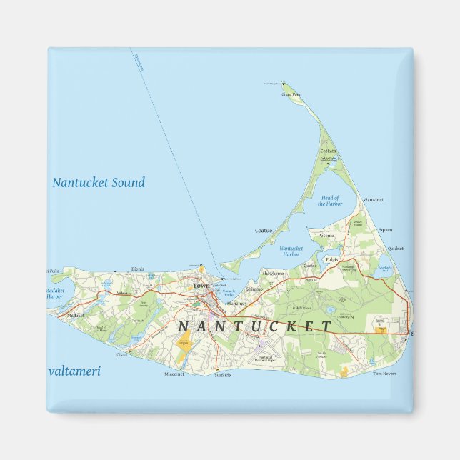 Íman Magneta de Mapa Nantucket (Frente)