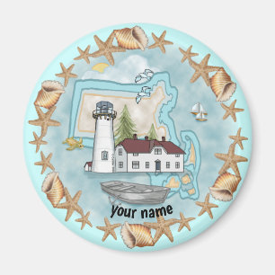 Íman Magneta de Massachusetts Shells Lighthouse