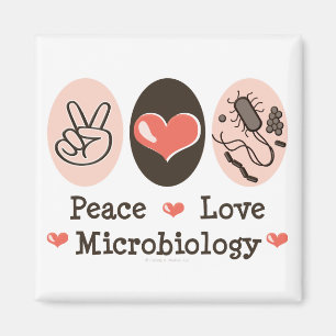 Íman Magneta de Microbiologia Peace Love