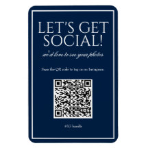 Magneta de mídia social de código QR azul simples 
