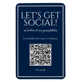 Íman Magneta de mídia social de código QR azul simples 