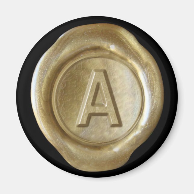 Íman Magneta de monograma de cera - Dourado - Estilo do (Frente)