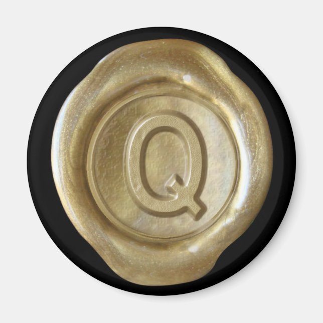 Íman Magneta de monograma de cera - Dourado - Estilo do (Frente)