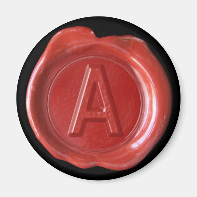 Íman Magneta de monograma de cera - Vermelho - Estilo d (Frente)