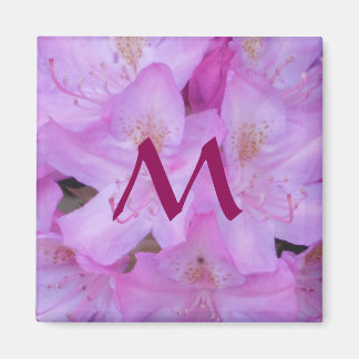 Íman Magneta de Monograma Floral Rosa