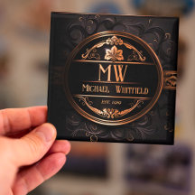 Magneta de monograma personalizada de demissão de