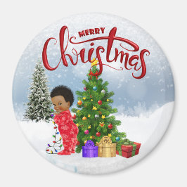 Íman Magneta de Natal de Bebê Afro-Americano