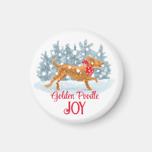 Íman Magneta de Natal do poodle ouro