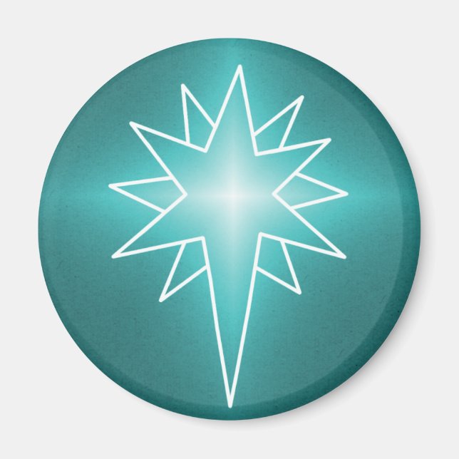 Íman Magneta de natal Norte Star, Teal (Frente)