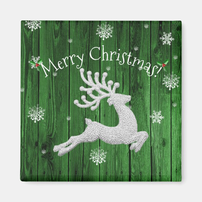 Íman Magneta de Natal Russo Verde (Frente)