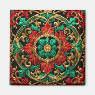 Íman Magneta de Natal Verde Vermelho Decorativo