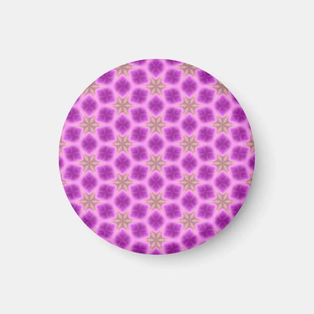 Íman Magneta de padrão rosa e roxo (Frente)