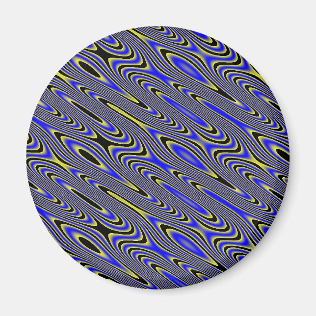 Íman Magneta de padrão suave azul e amarelo (Frente)