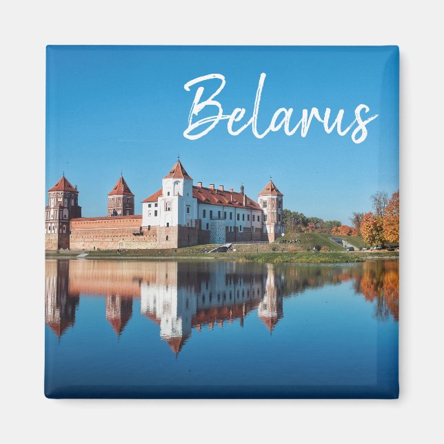 Íman Magneta de Paisagem do Castelo de Belarus Mir (Frente)