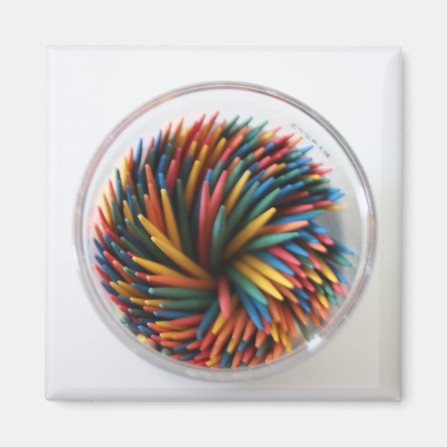Íman Magneta de palitos de dente coloridos (Frente)