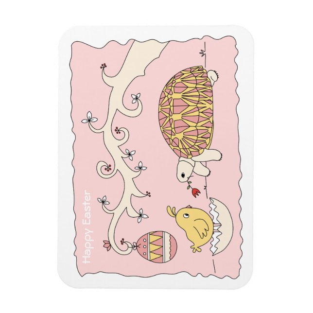 Íman Magneta de Páscoa de tartaruga personalizável (Vertical)