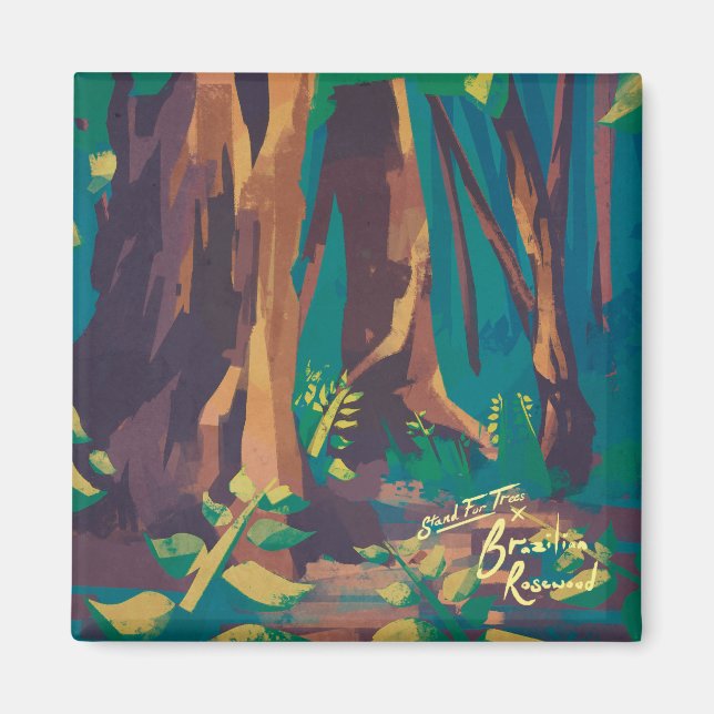 Íman Magneta de pau-rosa brasileira (Frente)