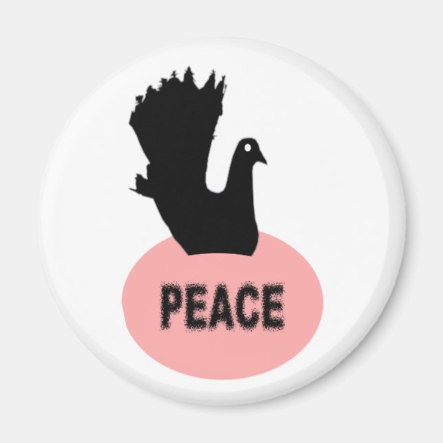 Íman Magneta de paz de porta negra (Frente)