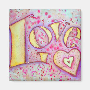 Íman Magneta de pintura de arte rosa doce