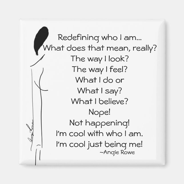 Íman Magneta de Poesia Quadrada de 2 Polegadas (Frente)