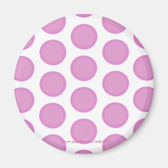 Íman Magneta de Polkadots Rosa (Frente)