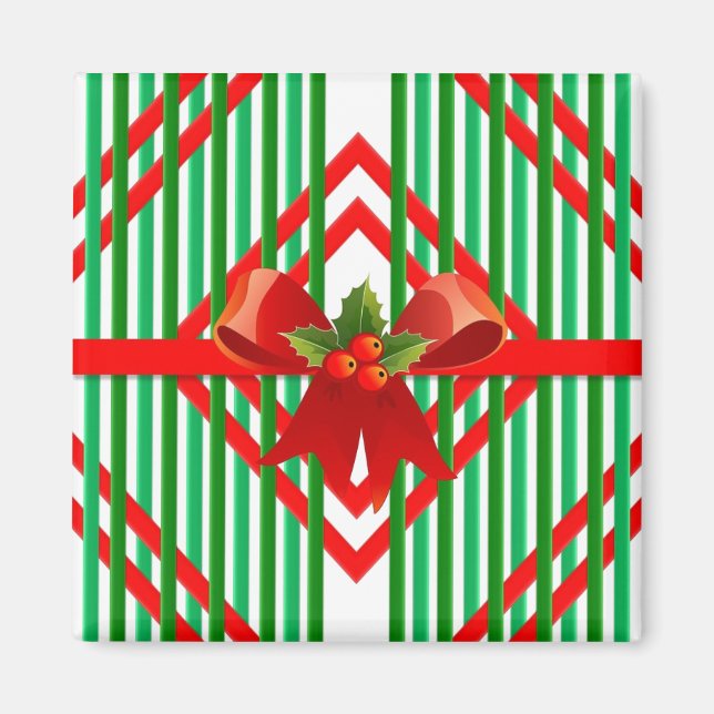 Íman Magneta de presente de Arco vermelho e verde com r (Frente)