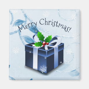 Íman Magneta de presente de Natal azul