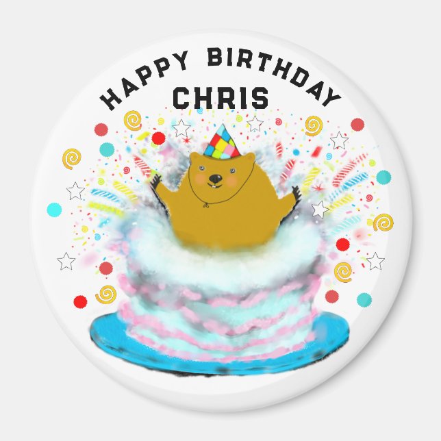 Íman Magneta de presentes para o dia de aniversário do  (Frente)