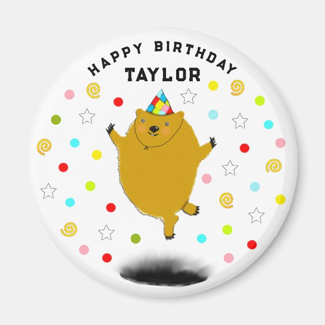 Íman Magneta de presentes para o dia de aniversário do  (Frente)