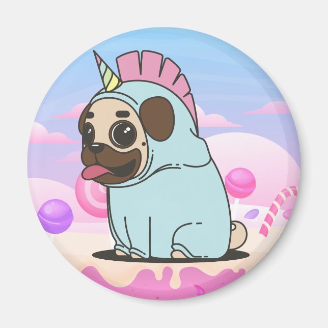 Íman Magneta de Pug Cuja Gama (Frente)