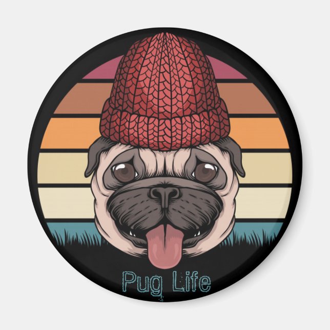 Íman Magneta de Pug Cuja Gama (Frente)