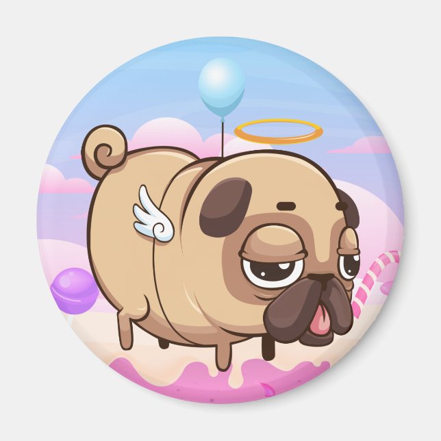 Íman Magneta de Pug Cuja Gama (Frente)