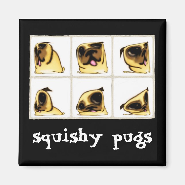Íman Magneta de Pugs Squishy (Frente)