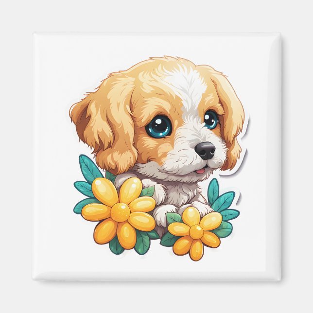 Íman Magneta de puppy cúbica (Frente)