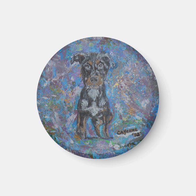 Íman Magneta de puppy cúbica (Frente)