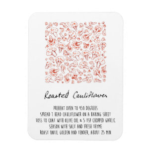 Íman Magneta de receita da couve-flor torrada