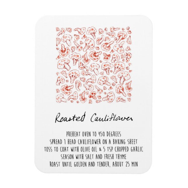 Íman Magneta de receita da couve-flor torrada (Vertical)