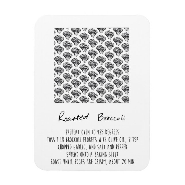 Íman Magneta de receita de brócolis torrada (Vertical)