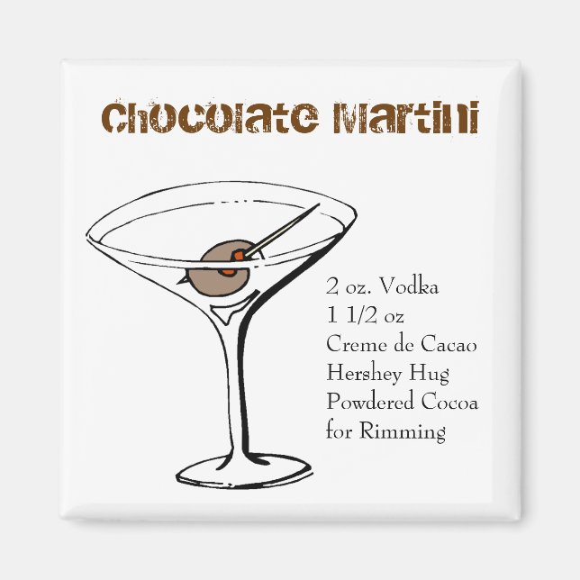 Íman Magneta de receita de chocolate Martini (Frente)