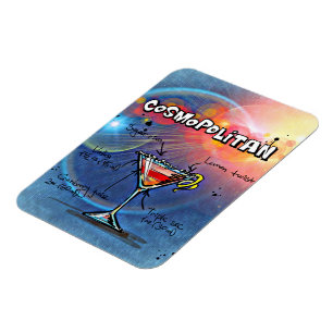 Íman Magneta de receita de coquetel cosmopolita