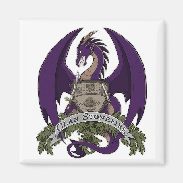 Íman Magneta de repouso de dragões de roxo (Frente)