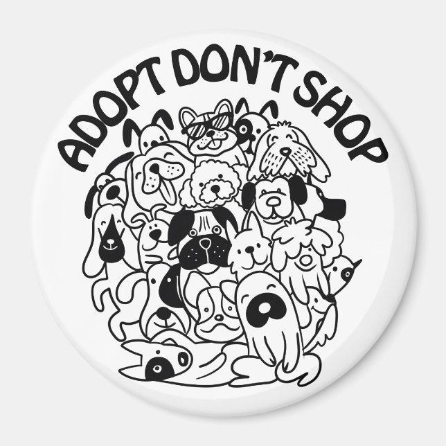 Íman Magneta de resgate de adoção de cães (Frente)